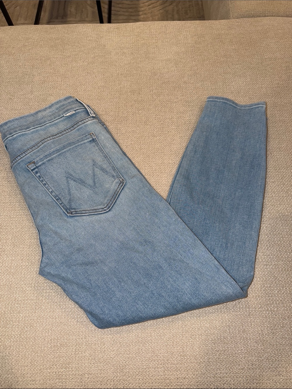 MOTHER SIZE 30 The Looker Crop Jeans in Swimming Pool Sunday Wash! denim